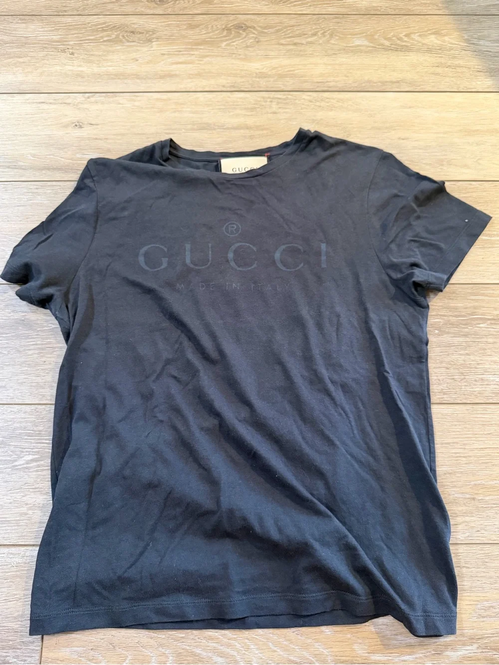 Gucci Navy Tonal Logo Short Sleeve T-Shirt